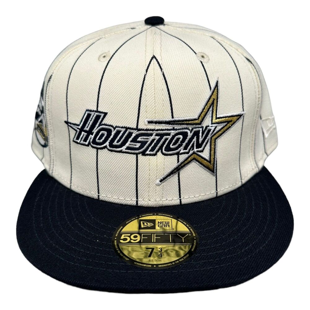 New Era Houston Astros 59Fifty Fitted Pinstripe Script 35Yr‎ Patch Hat 7 3/4